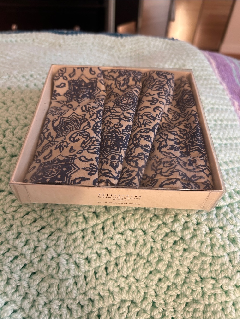 Pottery Barn Kristine Cocktail Napkins Never Used in Box
